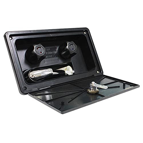CARMIN Kit de Caja de Ducha Exterior para RV con Cerradura Marine Autocaravana Caravana para RV Negro