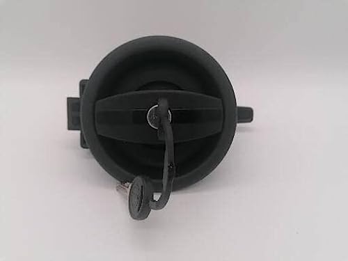 CR-MOESANCO® Cerradura Puerta Autocaravana, Color Negro con Mango + 2 Llaves Montaje Derecha/Izquierda