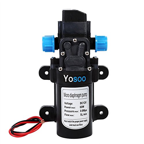 DC12V 5L/min 115 PSI Bomba de agua de agua automática de membrana de alta presión para caravanas, bote, autocaravana, jardín, 60W