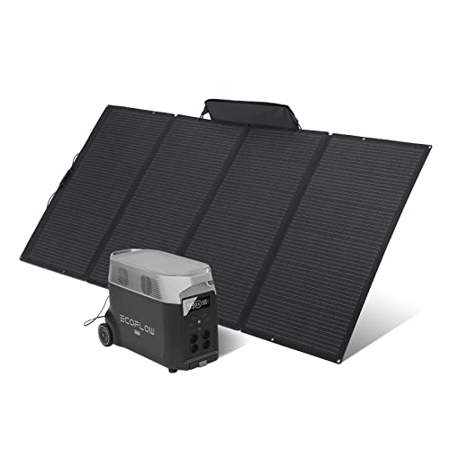 ECOFLOW Generador solar DELTA Pro 3.6KWh/3600W con panel solar de 400W, planta de energía portátil para el hogar, camping al aire libre, RV y de emergencia
