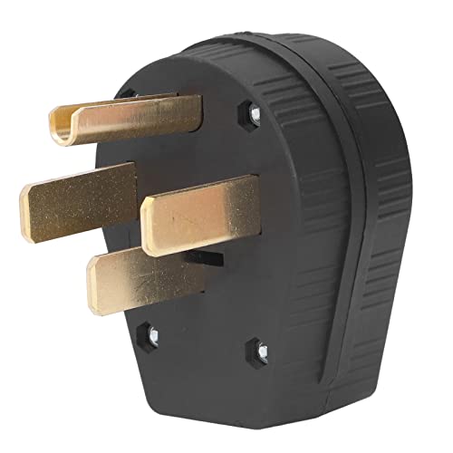 Enchufe de ángulo de Hoja Recta NEMa 14-50P, Enchufe Industrial de 4 Clavijas 50a para Estufa, Secadora, Generador, 125/250V, 3 Polos 4 Hilos