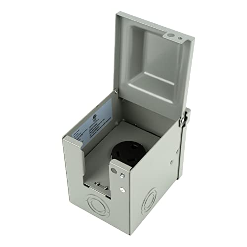 Enchufe para Exteriores Placa de Acero Inoxidable Enchufe para Remolque de Autocaravana para Nema 14-50P para EV 125V/250V -30A
