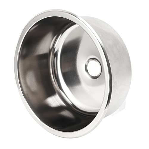 Fregaderos de Cocina 295X130Mm Rv Fregadero 304 Acero Inoxidable Redondo Resistente a la Oxidación Gran Capacidad para Yate Autocaravana