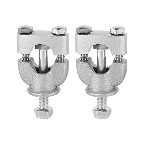 Fydun Elevador de Manillar, 2 Unids 7/8 Pulgadas 22mm Plata Aluminio Aleación Motocicleta Manillares Montaje Abrazadera para ATV Motocicleta