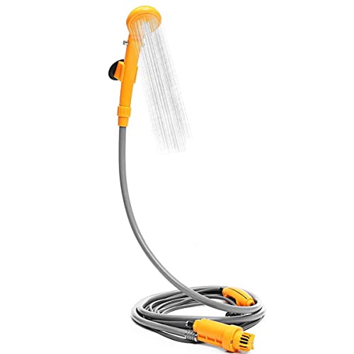 HugeAuto Kit de Ducha Portátil para Camping y Exteriores, 12 V, con Bomba de Agua, Enchufe de Encendedor de Cigarrillos, Máximo 7 l de Agua por Minuto