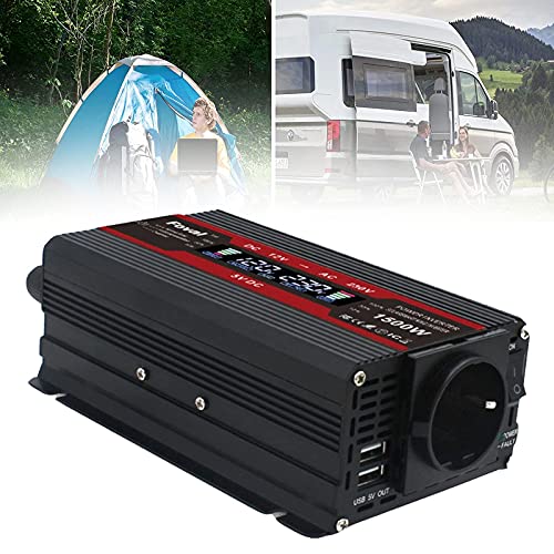 Inversor 12v a 240v o 110V Camión Inversor de energía Elementos esenciales para autocaravanas con puerto USB Pantalla LCD para automóvil RV Caravana Camión Viajes Camping 12Vto110V-1500W (12vto220v 20
