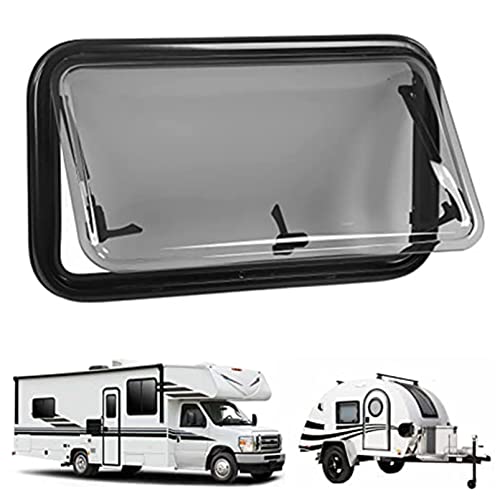 IXART Ventanas para caravanas, ventilación de Las Ventanas de la Caravana RV, Vidrio acrílico Redondeado de aleación de Aluminio, Ventana de RV para Caravana, Autocaravana, Remolque,400X300mm
