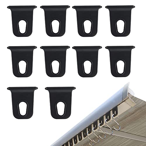 LEZED Ganchos para Toldos para Caravanas de Camping Gancho para Riel de Tubería Gancho para Toldo Ganchos para Toldo Clips para Toldo al Aire Libre para Camping, Tienda, Autocaravana 10 Piezas