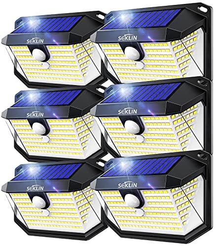 Luz Solar Exterior Focos Solares - 6 Paquete 3 Modes Luces Solares Exterior con Sensor de Movimiento 270º Gran Angular IP65 Impermeable Exteriores Aplique Lampara Solar de Iluminación para el Jardín