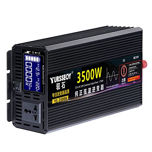Niczu 3500W 4000W 4500W 5500W 6500W 8500W Inversor de Onda Sinusoidal Pura DC 12V 24V 48V 60V a AC 220V Convertidor Voltaje Energía del Automóvil para Autocaravanas Camión Barco Camping,3500W-48V