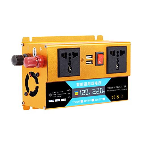 Niczu Inversor Universal 12V24V 48V60V a 220V 500W 1200W 1600W 2200W Convertidor de Energía de Onda Sinusoidal Modificada para Autocaravanas Camión Barco Camping Furgoneta Doméstica,500W-12V/24V