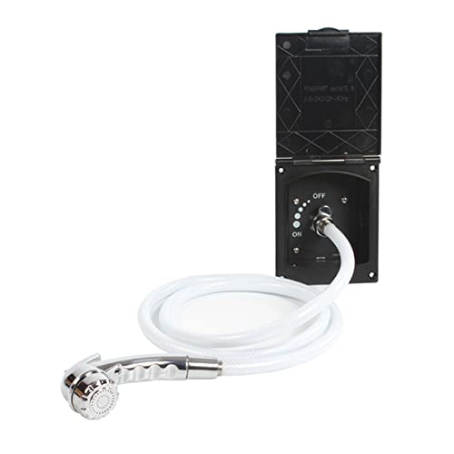 PRMAL RV Presión de Agua/Salida Barra de Ducha Externa Black Barra Marina Marina de Autocaravana Accesorios de Caravana (Color : Shower with Faucet, Size : 1)