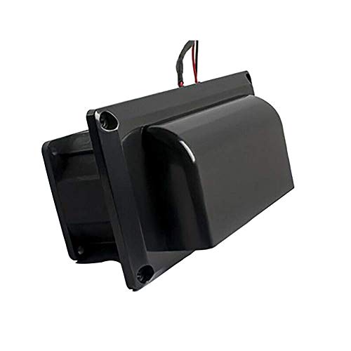 Riloer Rejilla de ventilación lateral universal para autocaravana, caravana, remolque, ventilación de aire, color negro, 12 V
