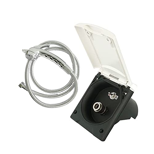 RV Kit de caja de ducha con manguera de 1,5 m y grifo blanco kit de ducha exterior for barco marino Caravan Camper Travel Ducha Accesorios Para autocaravanas, caravanas, autocaravanas y bar ( Color :