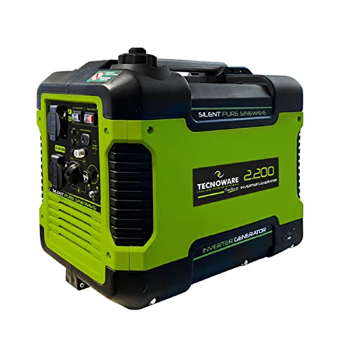 Tecnoware Generador de 2200 VA Inverter insonorizado, Monofásico 230 Vac, 50 Hz, Motor OHV de Combustión Interna Alimentado con Gasolina (Capacidad del Depósito 4 L), Arranque Manual