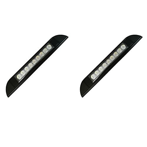Tiziana 2X 9 LED Luz de Toldo 12V 24V Impermeable 256 mm Exterior Caravana Autocaravana de Lámpara Negro