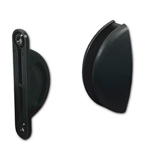 Tope de puerta para caravana, autocaravana, barco, 2 piezas, media luna, color negro