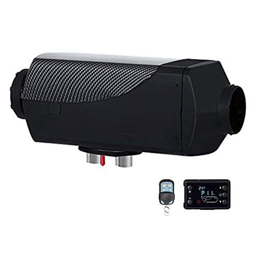 TOTLAC Calentador diésel de 12 V 5 KW, Calentador de estacionamiento con silenciador, Control Remoto con Monitor LCD, Calentador de Aire diésel de bajo Consumo para Autocaravana, Tienda de campaña,