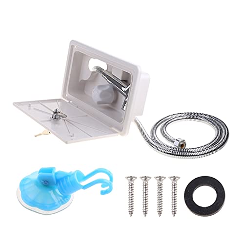 WULE Kit de Caja de Ducha RV con Bloqueo-Incluye Ducha Grifo Ducha Ducha Ducha Wand Encajar para Barco Marino Camper Autocaravana Caravana (Color : White)