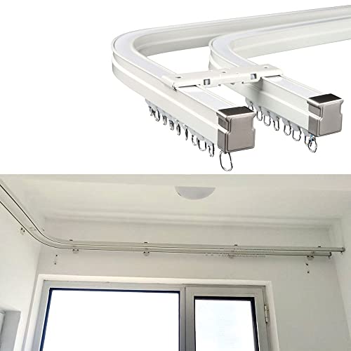 ZTKECO Riel De Techo Curvo 1-4m, Barra De Cortina De Aluminio Silencioso para El Hogar, Caravana, Autocaravana, Caravana, Ventanas, Montaje En Pared O Techo (Color : Side Loading, Size : 1.4m/4.5ft)