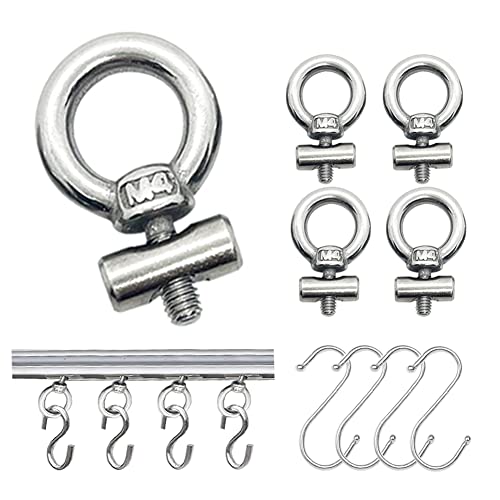 Aoibeely Tope de Refuerzo de 6 mm con Ganchos en S de Acero Inoxidable, Tope de toldo de Acero Inoxidable, Gancho de toldo para Camping, Accesorio para rieles de Refuerzo, caravanas, autocaravanas
