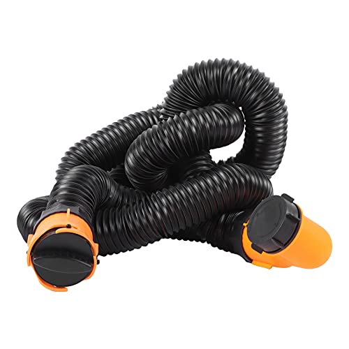 banapo Kit de Manguera de Alcantarillado, Buen Sellado, Descarga, Manguera de Desagüe, Codo Translúcido, Antifugas con Adaptador Giratorio para Caravanas, Autocaravanas