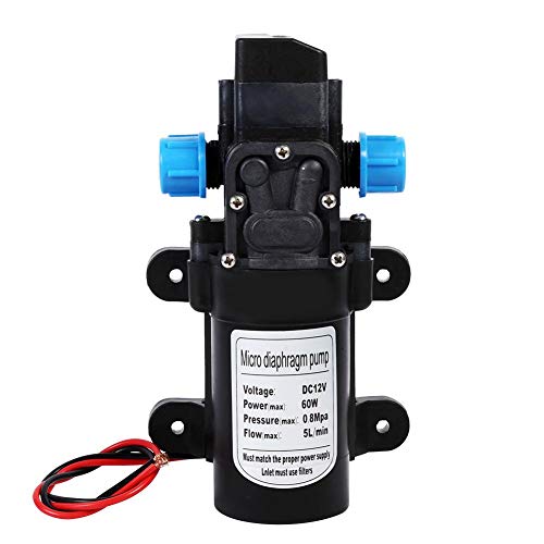 Bomba de agua autocebante, bomba de agua de diafragma DC 12Volt Alta presión 116Psi Bomba autocebante con interruptor de presión incorporado Apto para caravana Camping Boat