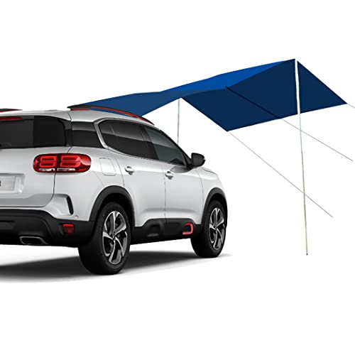 Carpa para el sol Toldo para autocaravana, Toldo Protección UV / Impermeable Carpa para auto Carpa para techo, Autocaravana acampar al aire libre Toldo para portón trasero Toldo,Azul,300 X 150cm