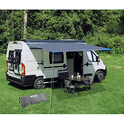 Deiwo - Toldo para caravanas, autocaravanas y autobuses, gris, 3,50 x 2,4, para listones de refuerzo de 7 mm, columna de agua de 2000 mm, incluye varillas