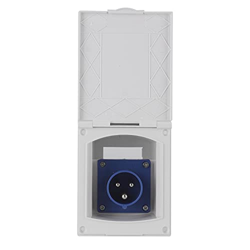 Enchufe para RV, 16A 220V-240V Toma de corriente a prueba de agua Enchufe hembra externo de 3 pines empotrado para caravana de remolque de autocaravana RV