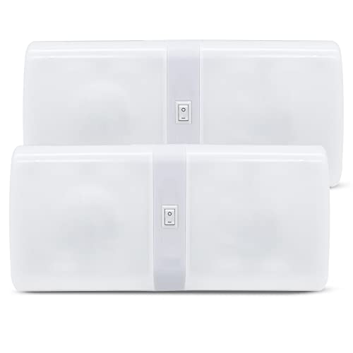 Facon Luz de Techo LED 12 V para Autocaravana, Autocaravana, Caravana, Remolque, luz Interior, Nuevo diseño, Familia de Diamante Simple y Doble (Paquete Doble, 3400 K Blanco cálido)