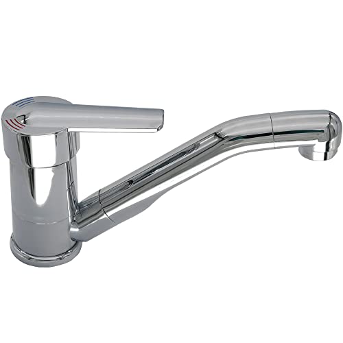 Grifo mezclador monomando Parma para autocaravana, caravana, camping, barco + interruptor cromado