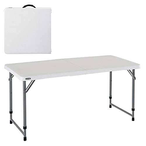 LIFETIME 92100 - Mesa plegable ajustable en altura blanco 122 x 61 x 56 - 91cm
