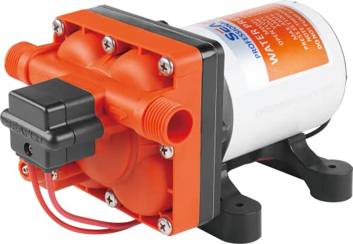 lighteu®, Seaflo DC 12V 11.3L / Min 3,8 Bar, Bomba de diafragma de presión de Agua de 4 cámaras, Bomba de presión 42s para Marina, Barcos, Yates, caravanas, jardín.