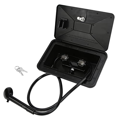 Nunafey Caja de Ducha RV, Kit de Caja de Ducha Exterior ABS con 2 Llaves para Caravana para Autocaravana para Caravana
