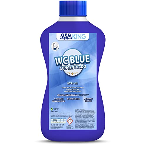 PLANTAWA Líquido WC Blue Concentrado Awaking 750 ml, para WC Químico, Potty, Caravanas, Autocaravana, Camper, Máxima Concentración, Mayor Efectividad,
