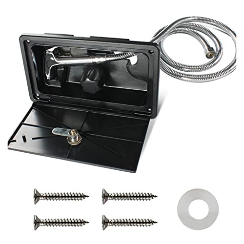 PUGONGYING Popular RV Kit de Caja de Ducha con Bloqueo-Incluye Ducha Grifo Ducha Ducha Ducha Ducha Varita para Barco Marino Camper Autocaravana Caravana Durable (Color : BK)
