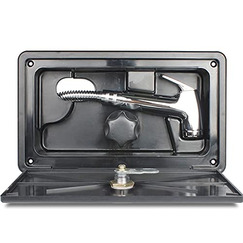RESKIU RV Kit de Caja de Ducha con Bloqueo-Incluye Grifo de Ducha, Manguera de Ducha, Varita de Ducha Barco Marino Camper Autocaravana Caravana (Color : Noir)