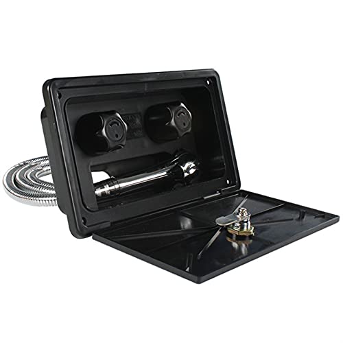 RV Juego de caja de ducha exterior con bote de bloqueo marine camper autocaravana acceso de caravana (Color : 7HH802940-BK)