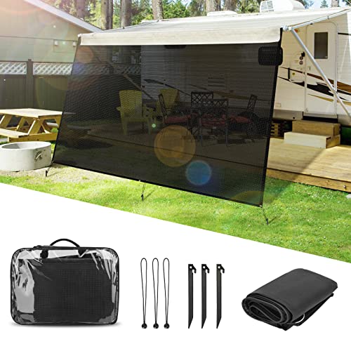SUPAREE Pantalla de Protección Solar para Autocaravanas Toldo Caravana Frontal 10x8 FT Toldo Protector Solar Bloqueador UV Universal para Autocaravana Caravanas Furgoneta con Kits Completos