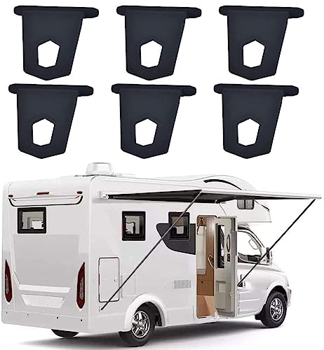 WANGCL Paquete de 12 ganchos para toldo de caravana, color negro, portátil, ganchos organizadores para caravana, autocaravana
