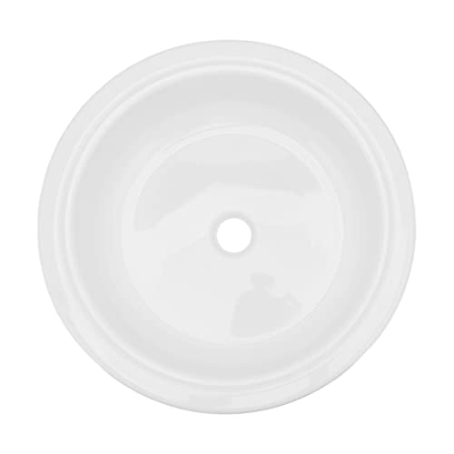 Weikeya Fregadero para Baño, Redondo, 375 X 130 Mm, para Caravana, Blanco, para Autocaravana, Yate, Caravana