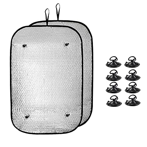 Whisverse 2 piezas cremallera para puerta de ventana, cubierta de sombra de 15,7 x 23,6 pulgadas, doble , protección solar, ventana, para caravana, viaje, remolque