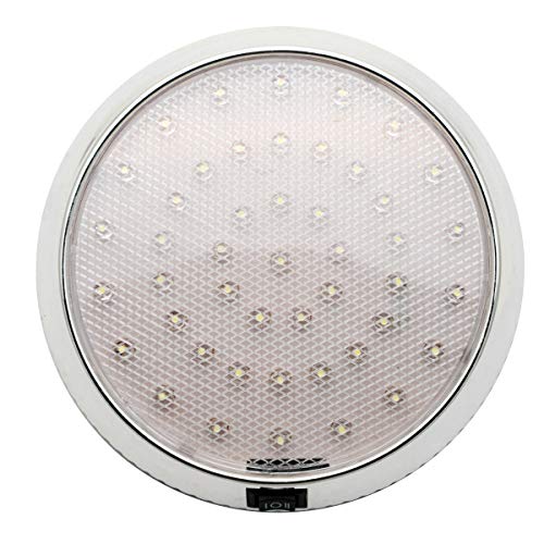xinxiu Interruptor de luz blanca para el interior del techo de la lámpara del interior del coche, caravana y autocaravana, 12 V, 46 ledes.