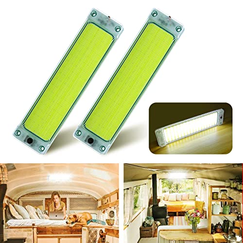 12V 108 COB LED luces interiores 2 unidades RV techo luces barra con interruptor LED iluminación interior para coche Camper Van autocaravana autobús caravana almacenamiento barco cúpula luz 2 piezas
