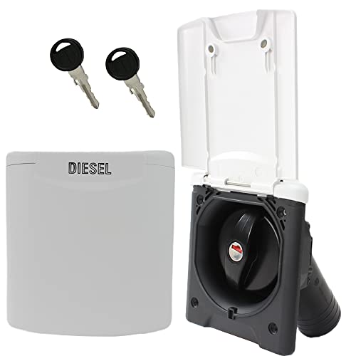 ABL - Tapón de llenado diésel para autocaravana, barco con tapa magnética, 50 mm, color blanco