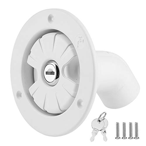 Akozon Tapón de entrada de agua con modificación de llaves Entrada de agua por gravedad Bloqueable Filtro de llenado de agua dulce para remolque barco caravana camping, autocaravana