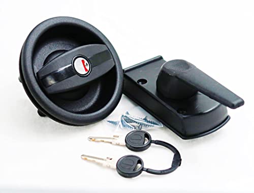Cerradura de entrada para autocaravana, caravana, barco, caravana, caravana, Zadi, color negro y redondo