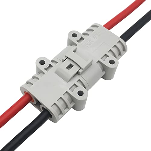 CESFONJER 1 juego Conector de Batería 50A 600V, Impermeable Enchufe rápido del conector de la batería para aire acondicionado, autocaravana, caravana, barco, con cable eléctrico 8AWG