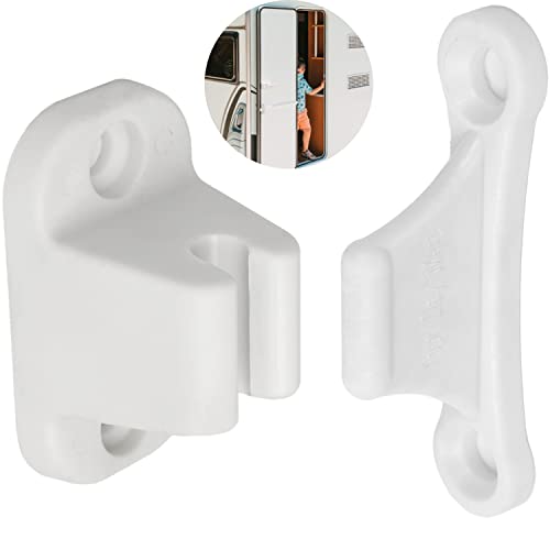 Cierre de Puerta para Caravana Blanca, 35 mm y 48 mm de espacio entre agujeros, Soporte de Puerta para la Solapa de Servicio y Puerta de Almacenamiento, Caravana Captura Puerta, Accesorios